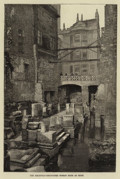 Il bagno romano recentemente scavato a Bath da English School